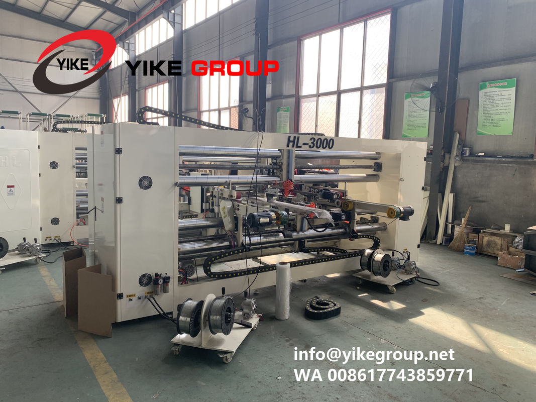 China Yike Semi Auto Corrugated Carton Box Stitching Machine Double Head Corrugated Box Stapler Machine